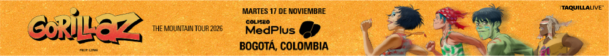 Condiciones del concierto GORILLAZ - THE MOUNTAIN TOUR BOGOTA 2026
